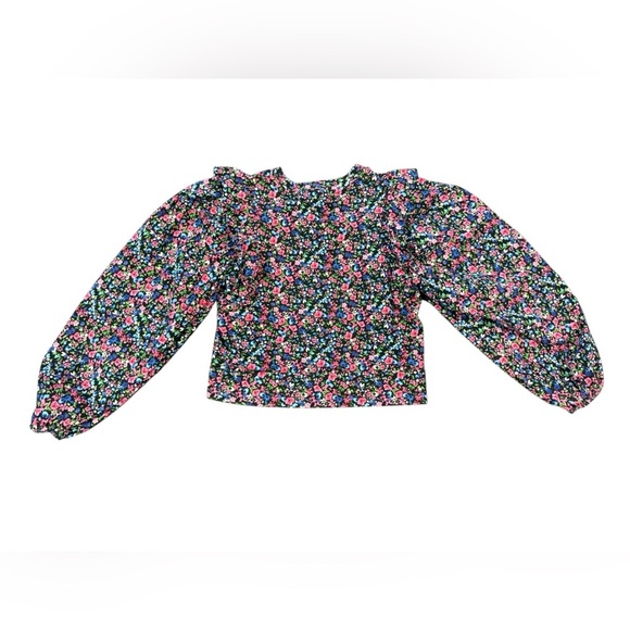 Sara Ruffle Puff Sleeve Floral Blouse Size Small - Picture 6 of 8